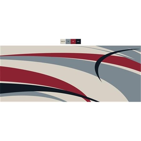 FAULKNER 53018 8 x 16 ft. SPX Graphic Patio Mat - Burgundy & Grey FLK-53018